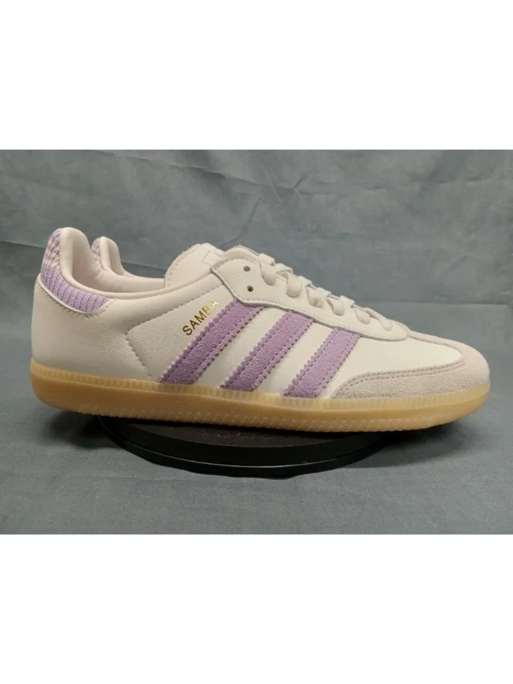 Adidas Samba OG J KI4172 Leather Powder White Plum Gum Girls Size 4 NEW NO BOX!